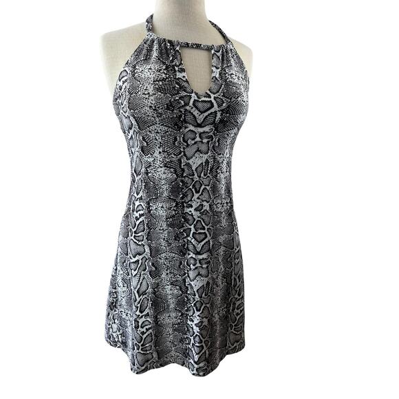 Tommy Bahama Snake High Neck Spa Dress Swim Cover Up Halter Animal Print Small - Picture 2 of 8